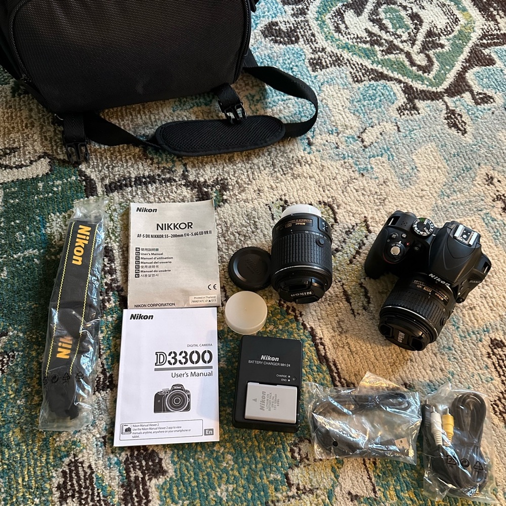 Nikon D3300 DSLR Camera Kit - Black with Accessories